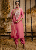 Vegaa Fashion Pink Silk Blend Embroidered Salwar Suit
