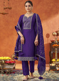 Vegaa Fashion Violet Silk Blend Embroidered Designer Salwar Suit