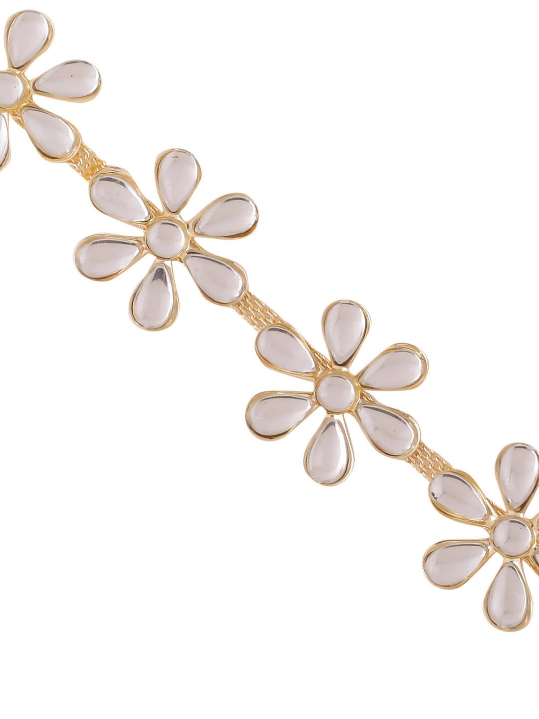 NVR Women's Gold-Polished Traditional Trending Matha Patti