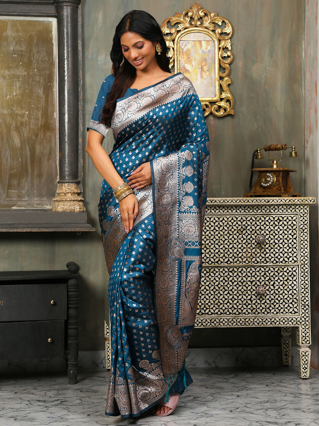 Shree Shyam Fashion Banarasi Silk Blue Saree