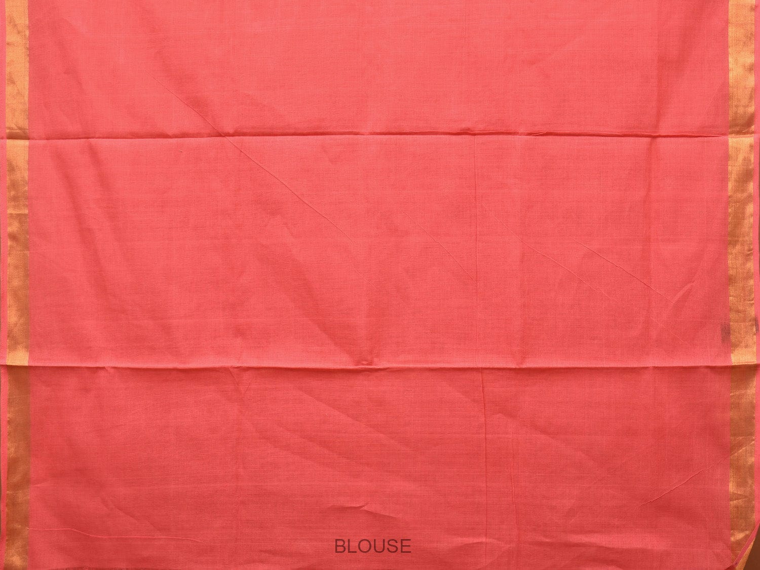 Peach Khadi Cotton Handloom Saree with Big Floral Pallu Design - Global Threads