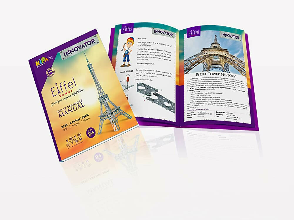 Kipa Innovator - Eiffel Tower 2125 Pieces - 1 DIY, Educational, Learning, Stem, Building and Construction Toys +5 Years