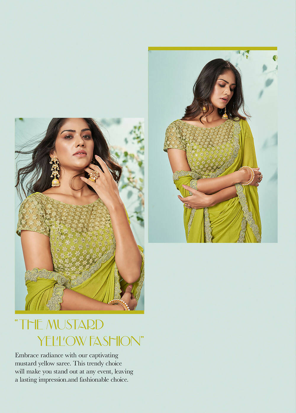 Green Barbarie Chiffon Solid Saree With Unstitched Blouse Piece - Norita Ikshita