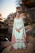 Lehenga Mart Designer Faux Georgette Ready to wear Sharara Suit for Eid