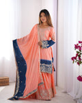 Teeya Creation Multi Color Chinon Silk Heavy Embroidery Work Pakistani Fully Stitched Salwar Suit