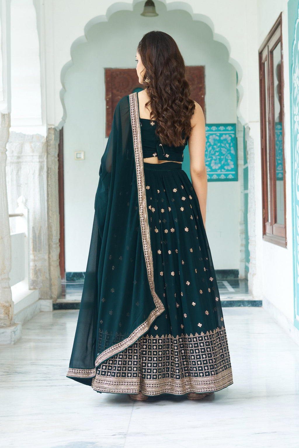 DEIANA'S Heavy Embroidery With Multi Work Lehenga Choli - Rama