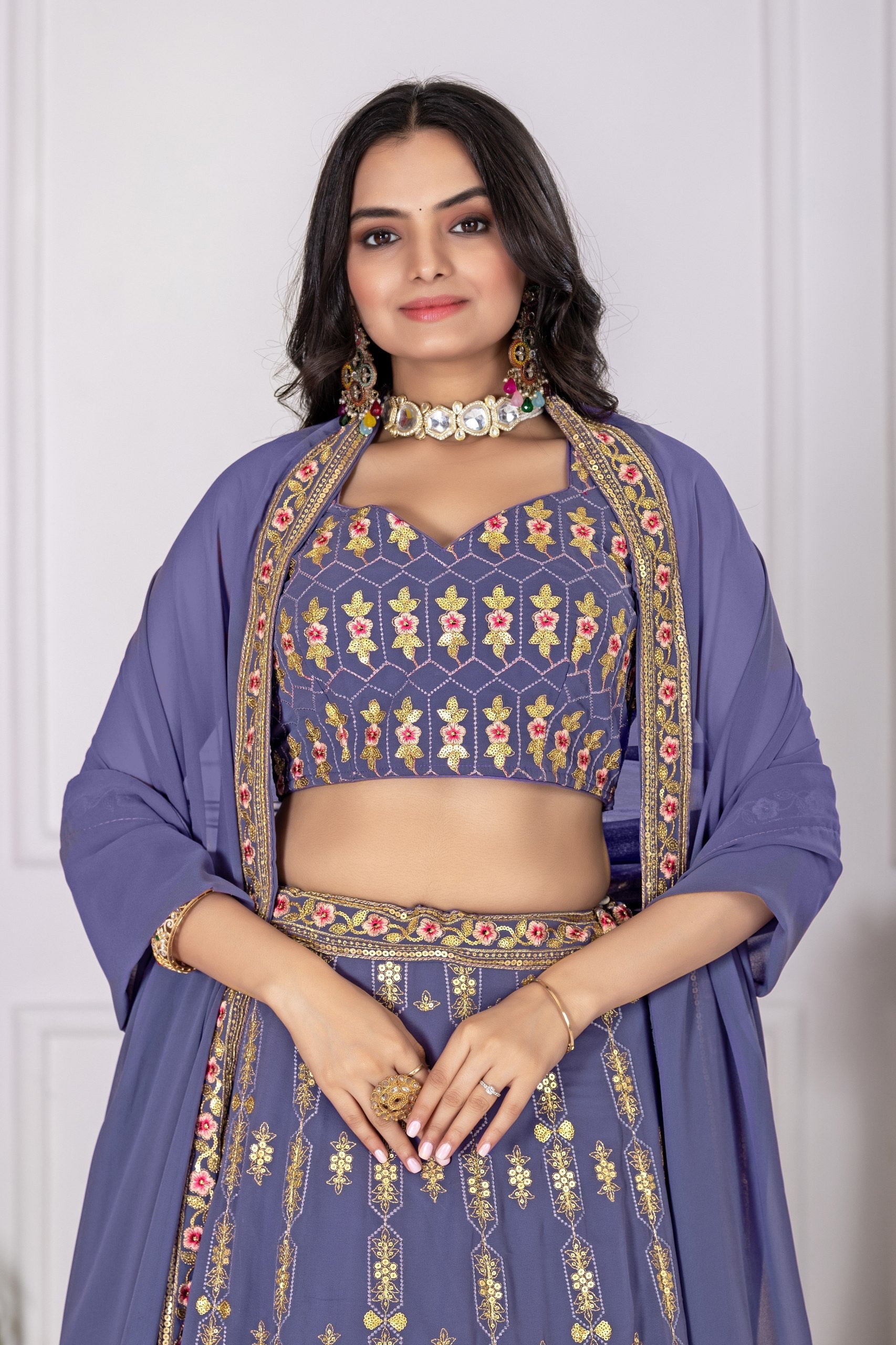 DEIANA'S Heavy Embroidery With Multi Work Lehenga Choli - Lovender