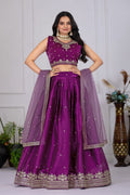 DEIANA'S Heavy Embroidery With Sequence Work Lehenga Choli - Wine