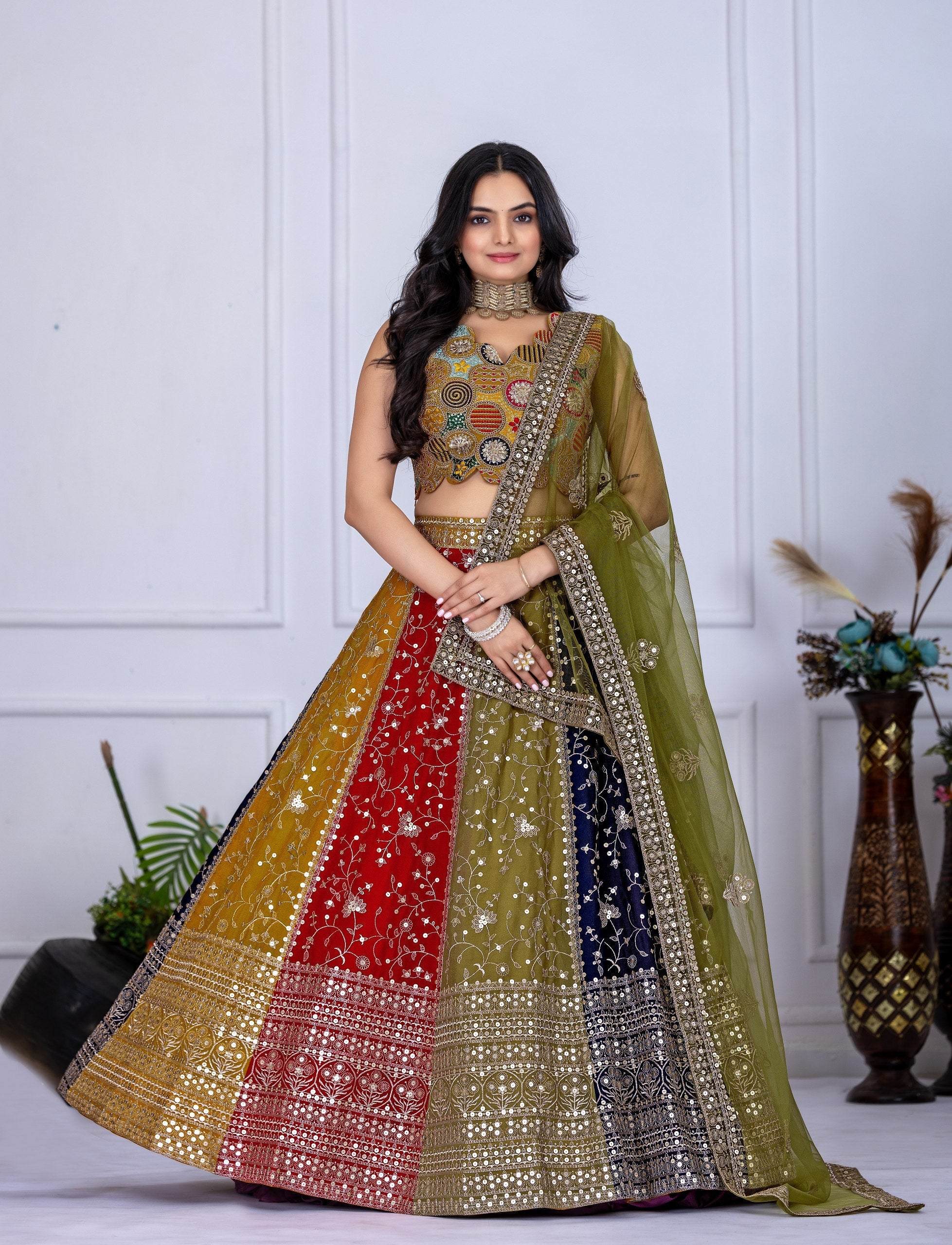 DEIANA'S Heavy Embroidery With Multi Work Lehenga Choli - Multi