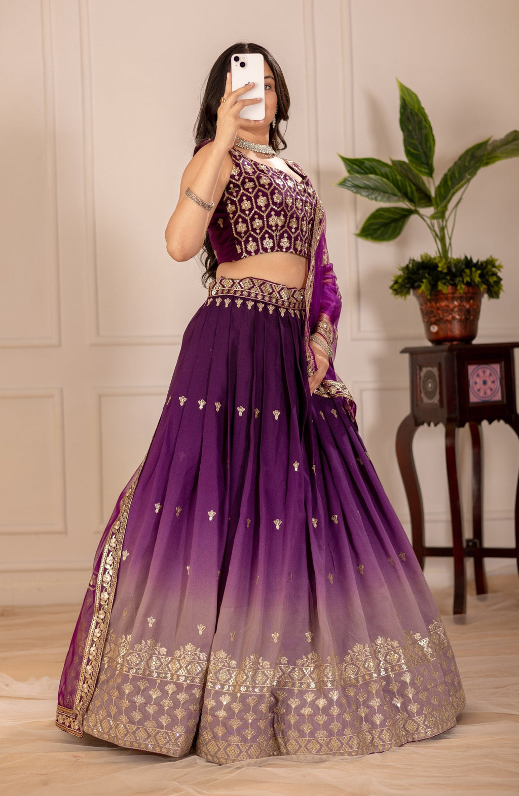 DEIANA'S Heavy Embroidery With Thread Work Lehenga Choli - Wine