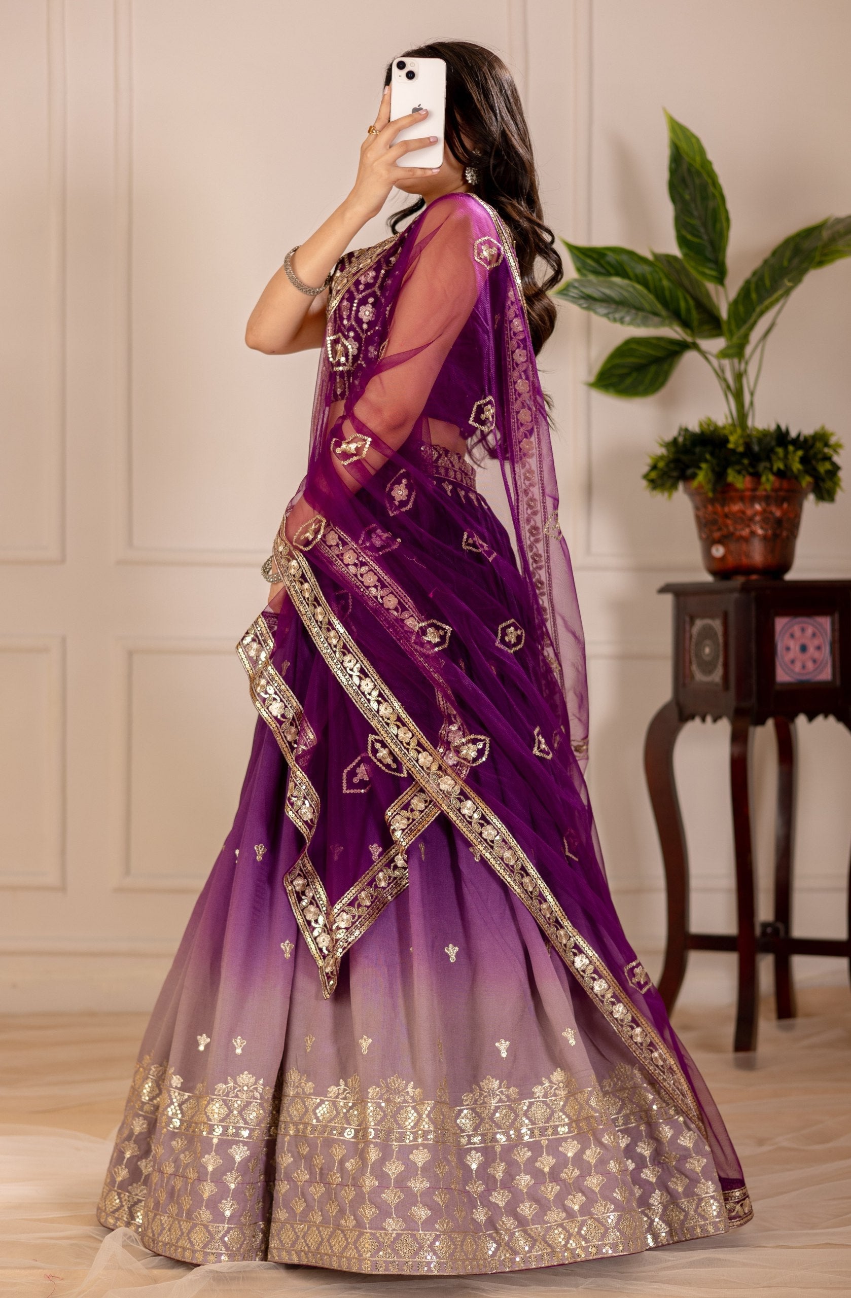 DEIANA'S Heavy Embroidery With Thread Work Lehenga Choli - Wine