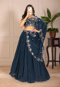 DEIANA'S Heavy Plain with crease work Lehenga Choli - Rama