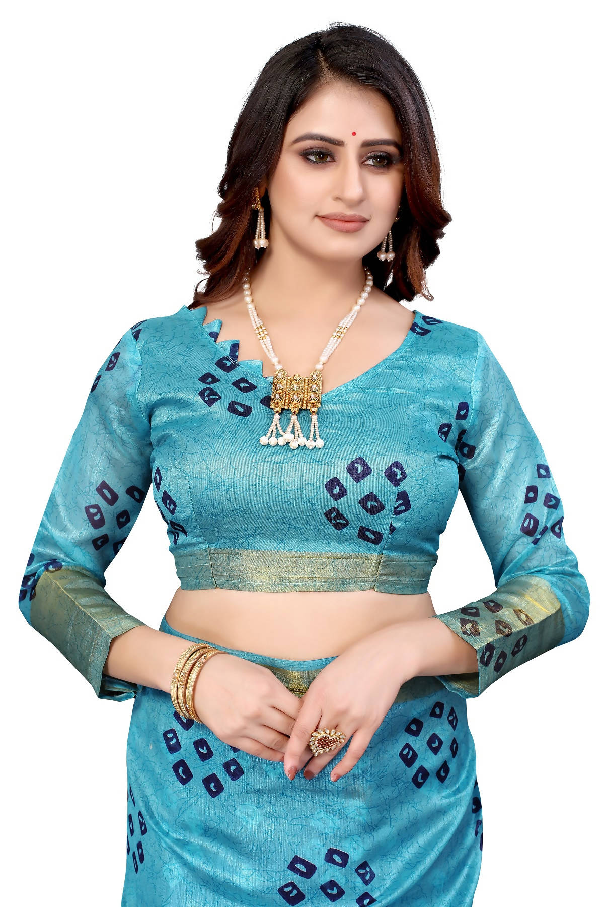 Vamika Ethnic Fire Navy Jari Border Linen Saree