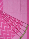 Pink Cotton Cut Work Handloom Saree with Zig-Zag Design - Global Threads