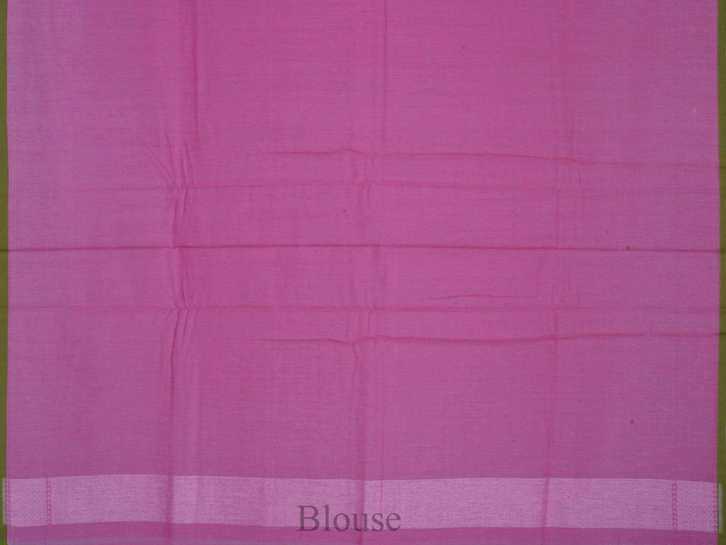 Pink Cotton Cut Work Handloom Saree with Zig-Zag Design - Global Threads