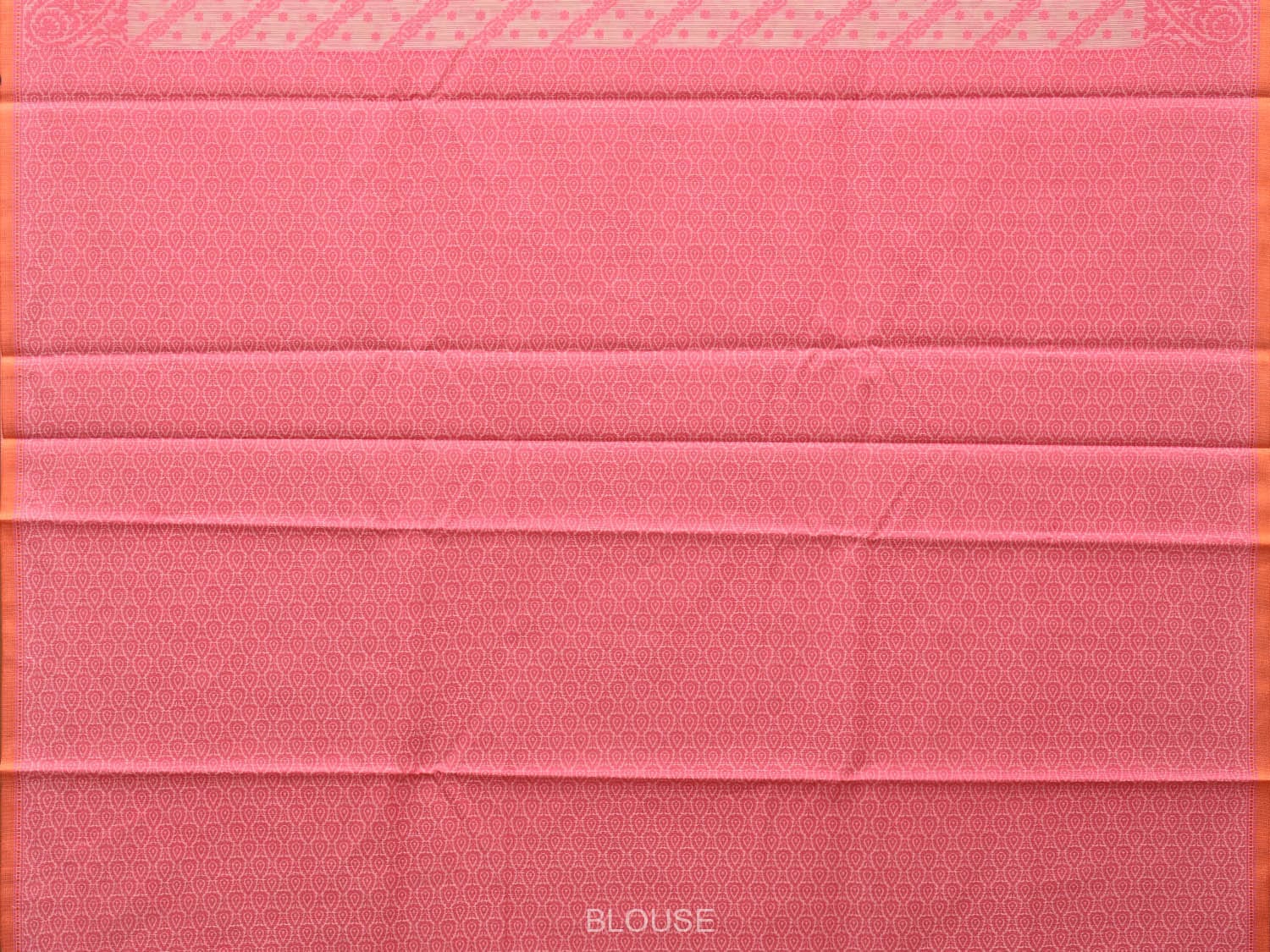 Pink Cut Work Sico Cotton Saree with Diagonal and Mango Border Design - Global Threads