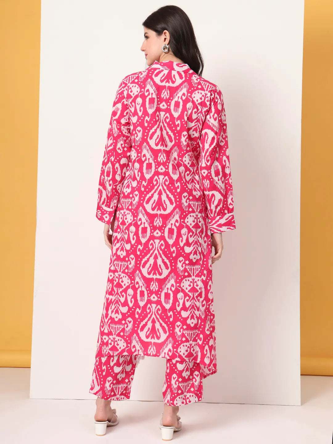 Yufta Pink Ikat Pure Cotton Cord Set