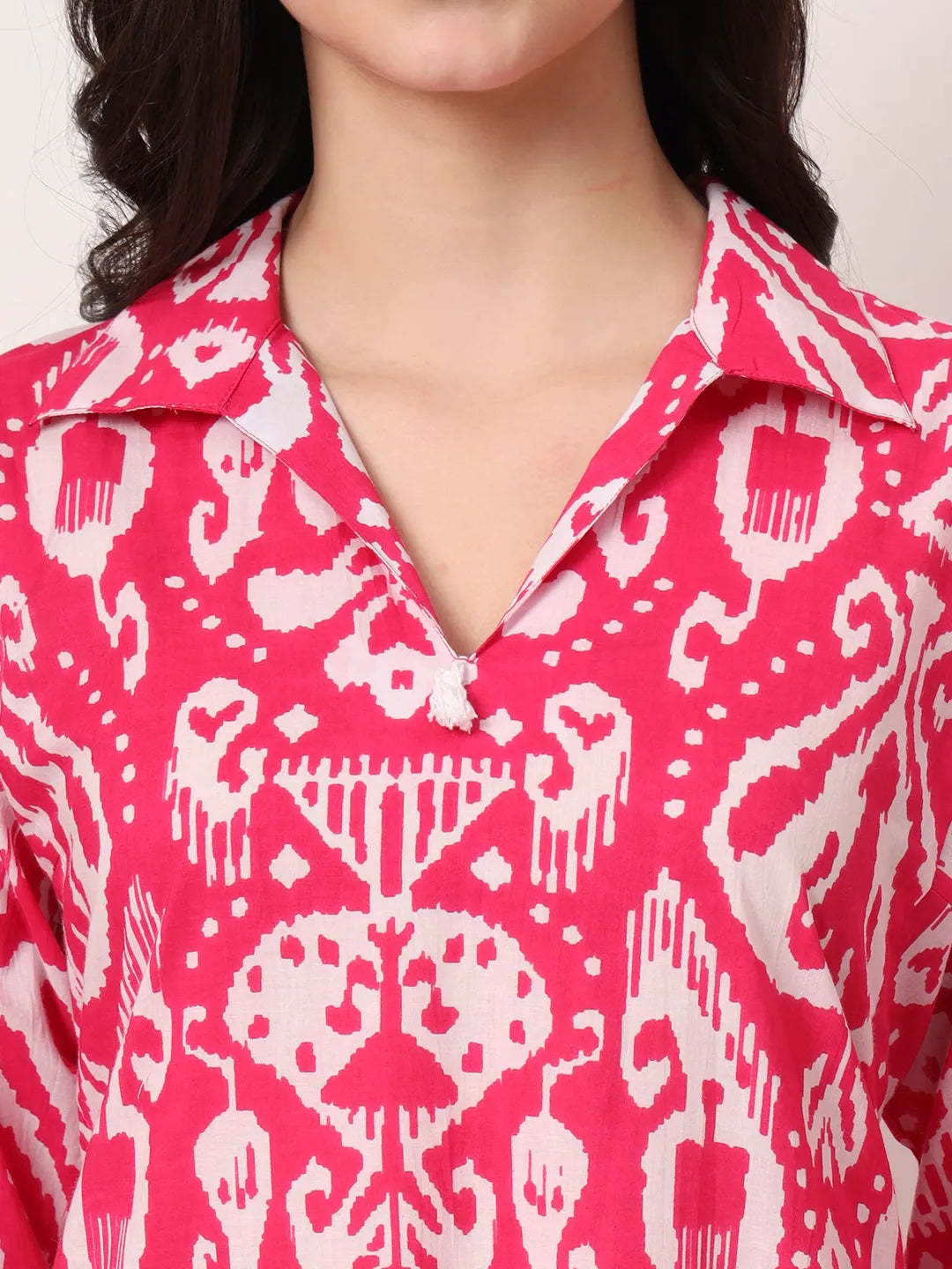 Yufta Pink Ikat Pure Cotton Cord Set