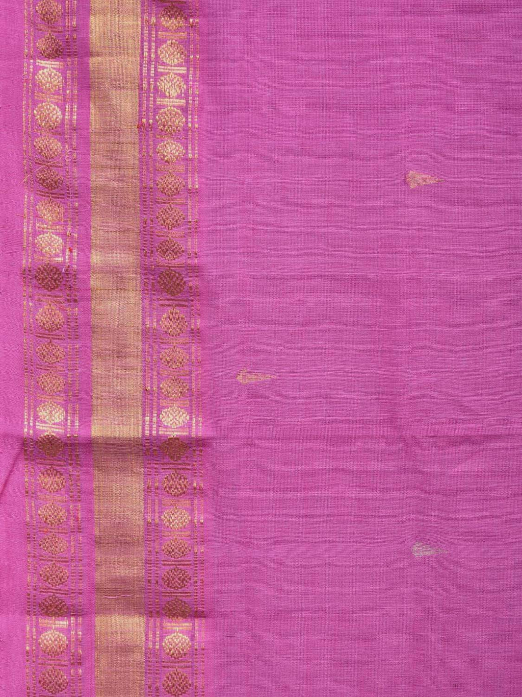 Pink Uppada Cotton Handloom Saree with Karpur Pallu Design - Global Threads