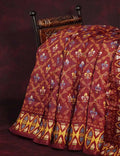 Maroon All Over Printed Semi Chanderi Saree By Gayathri Reddy Designer Studio