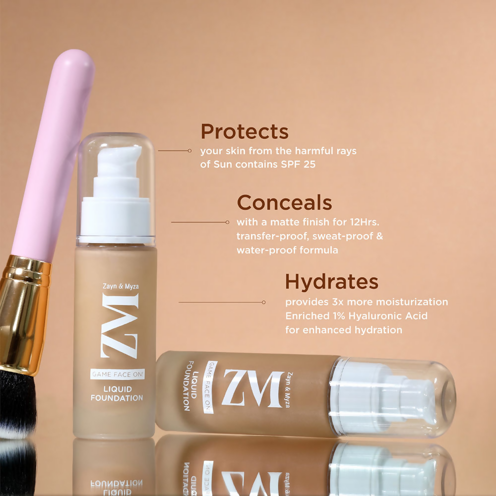 Zayn & Myza Game Face On Liquid Foundation With SPF 25 - Ivory