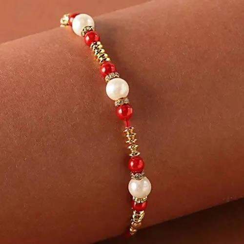Single Pearl Rakhi With Cadbury Celebrations