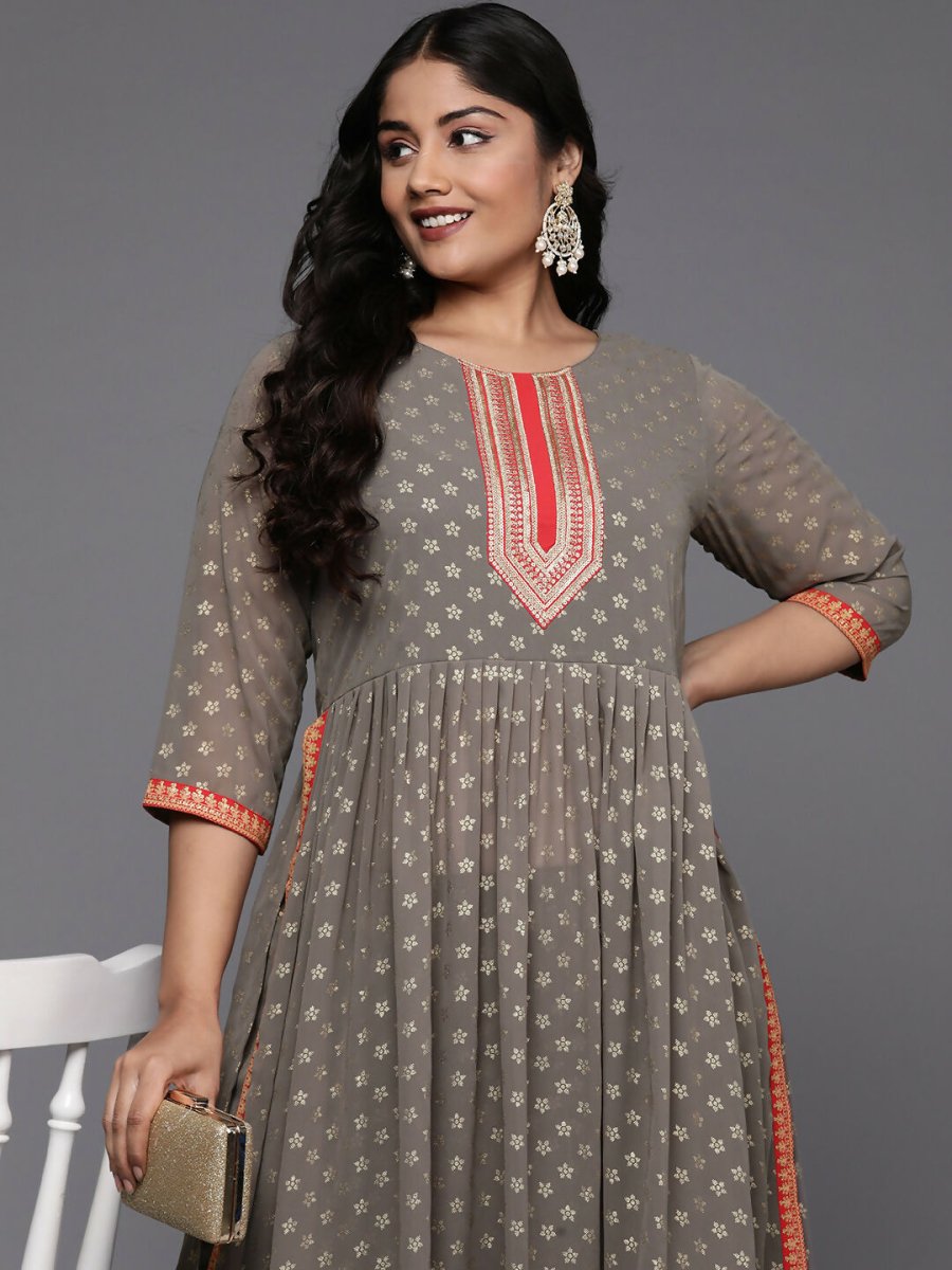 Ahalyaa Women's Traditional wear Kurta Set - Grey
