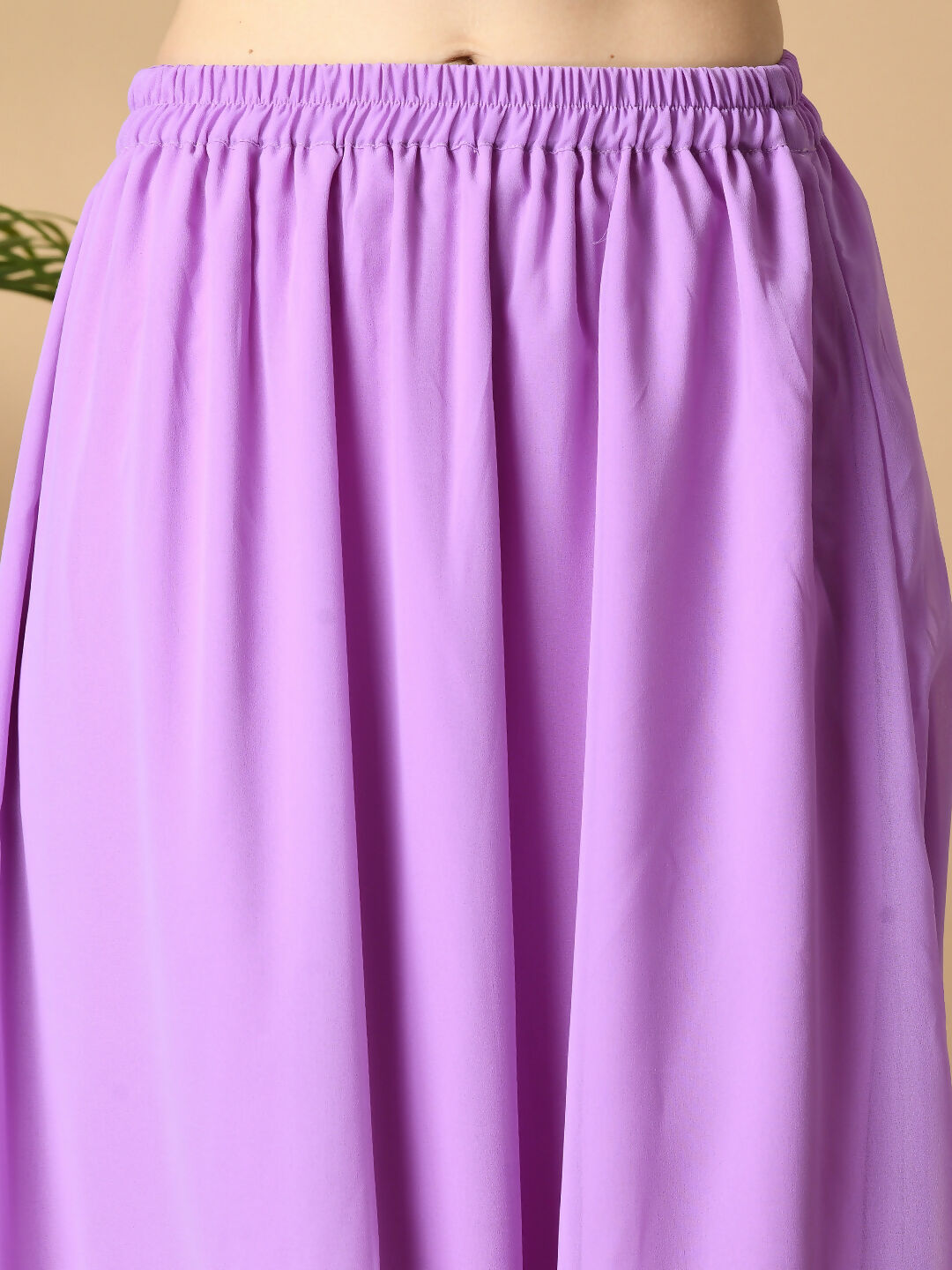 Myshka Women's Purple Georgette Kurta & Skirt With Dupatta Party Sets