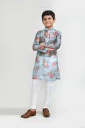 Joban Fashion Georgette Sea Green Kurta With Straight Fit Pant