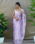 Vamsee Menka Purple Organza Saree