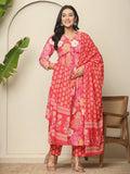 Yufta Pure Cotton Pink Maternity Kurta Set