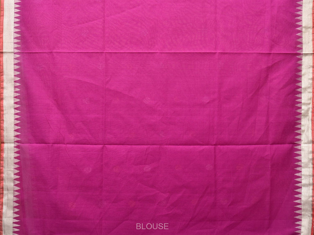 Purple Khadi Cotton Handloom Saree with Plant and Birds Pallu Design - Global Threads
