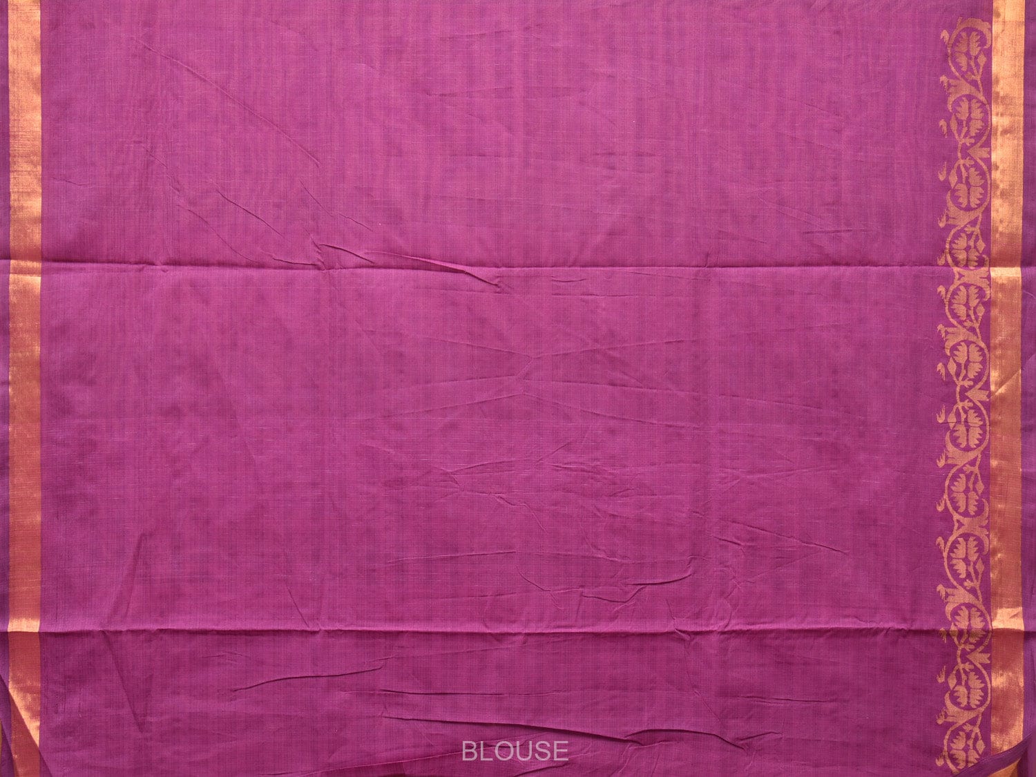 Purple Uppada Cotton Handloom Saree with Border Design - Global Threads