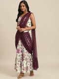 Ahalyaa Cream & Maroon Colour Floral Printed Co-ord Sets