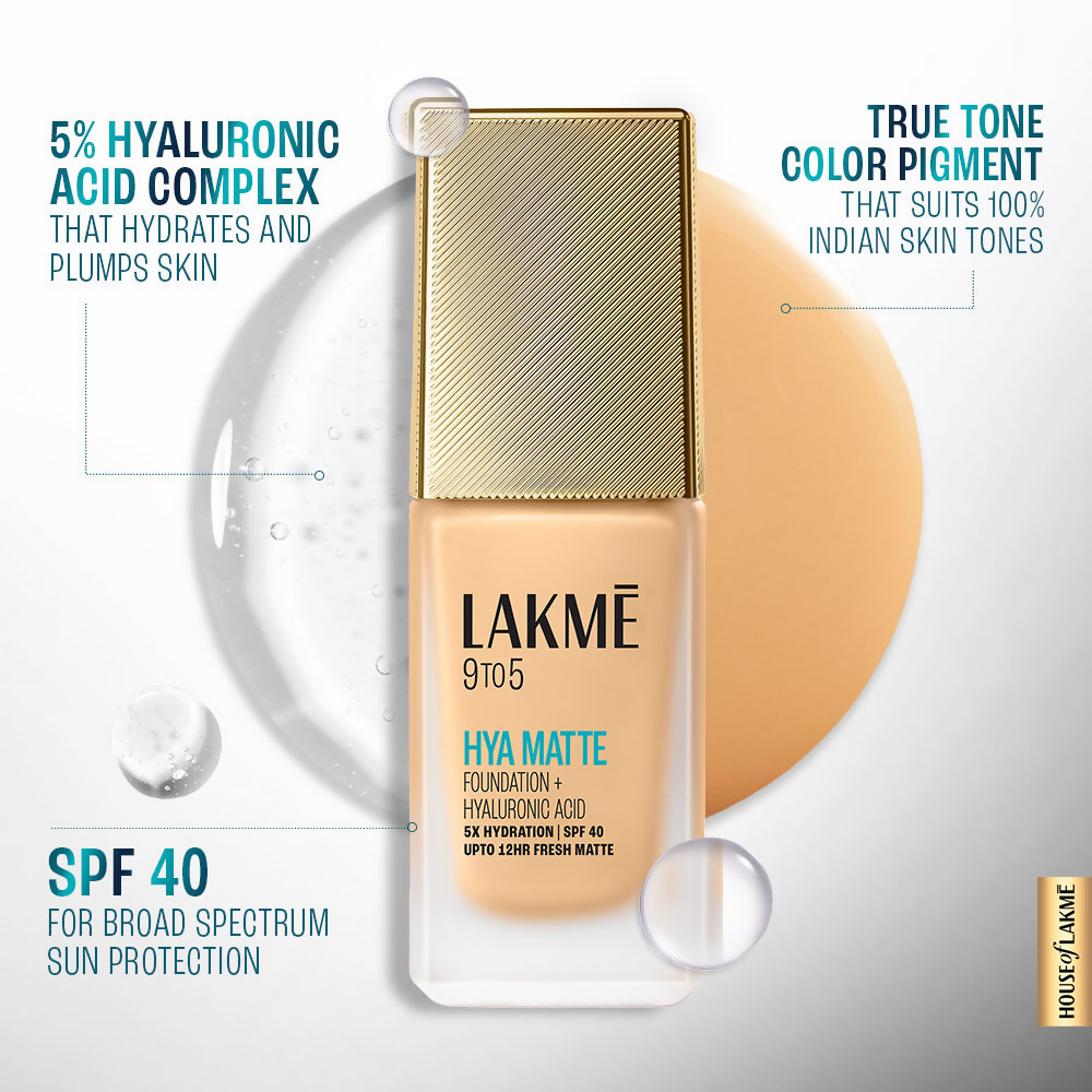 Lakme 9to5 Hya Matte Foundation + Hyaluronic Acid - Cool Walnut