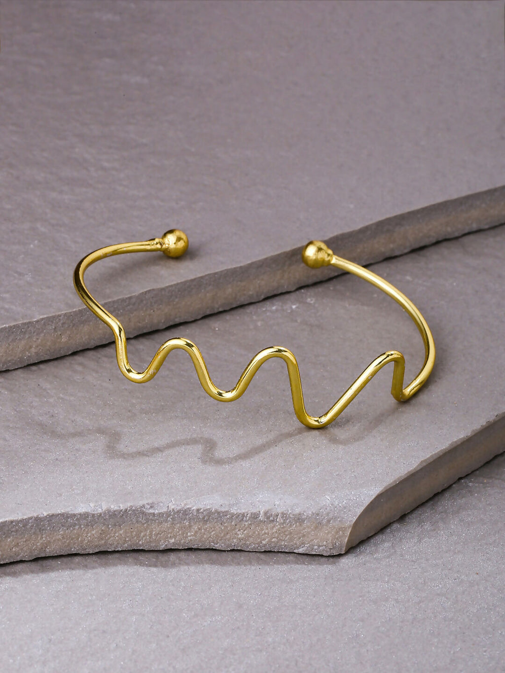 NVR Women Gold-Polished Adjustable Kada Bracelet