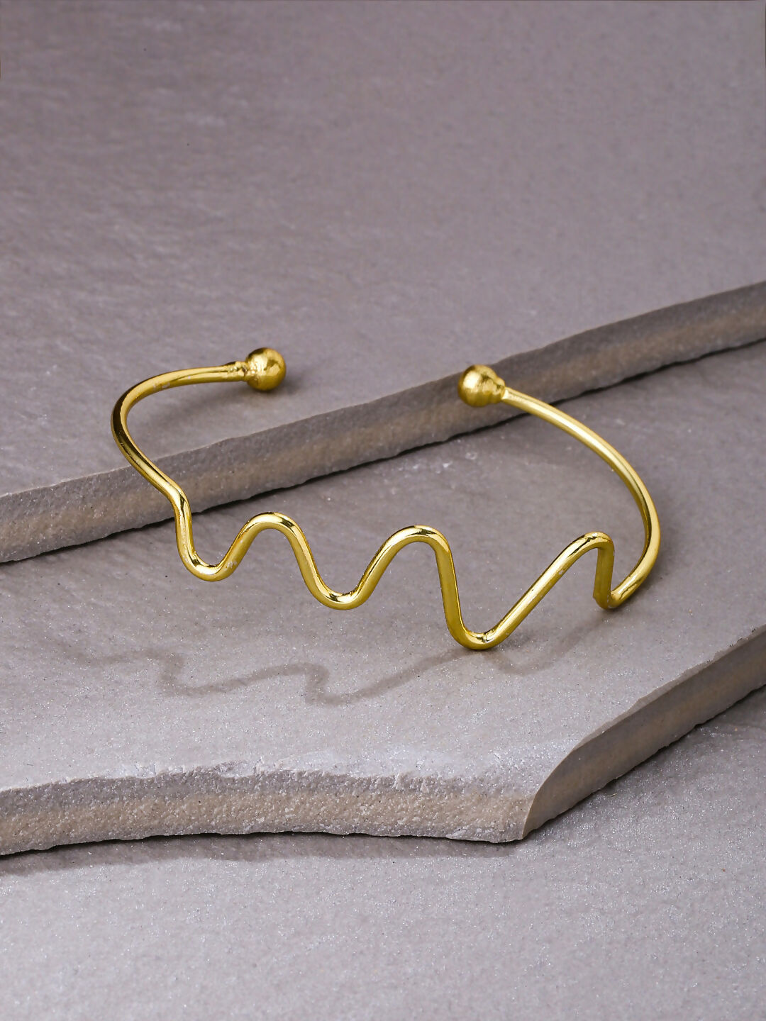 NVR Women Gold-Polished Adjustable Kada Bracelet
