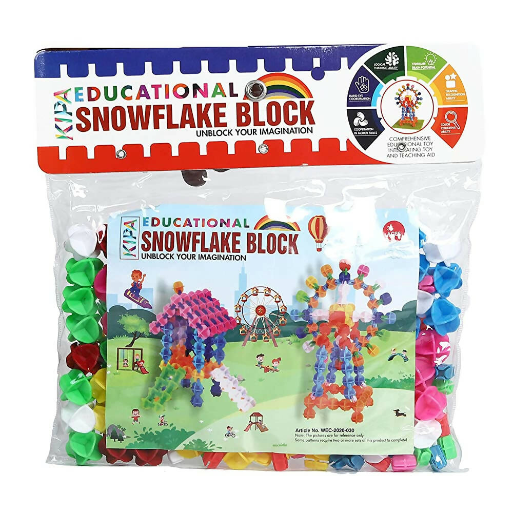 Kipa Educational 200 Snowflakes Toy Pieces Building Blocks Toys for Kids Education Blocks Learning Puzzle Toys-Multi Color