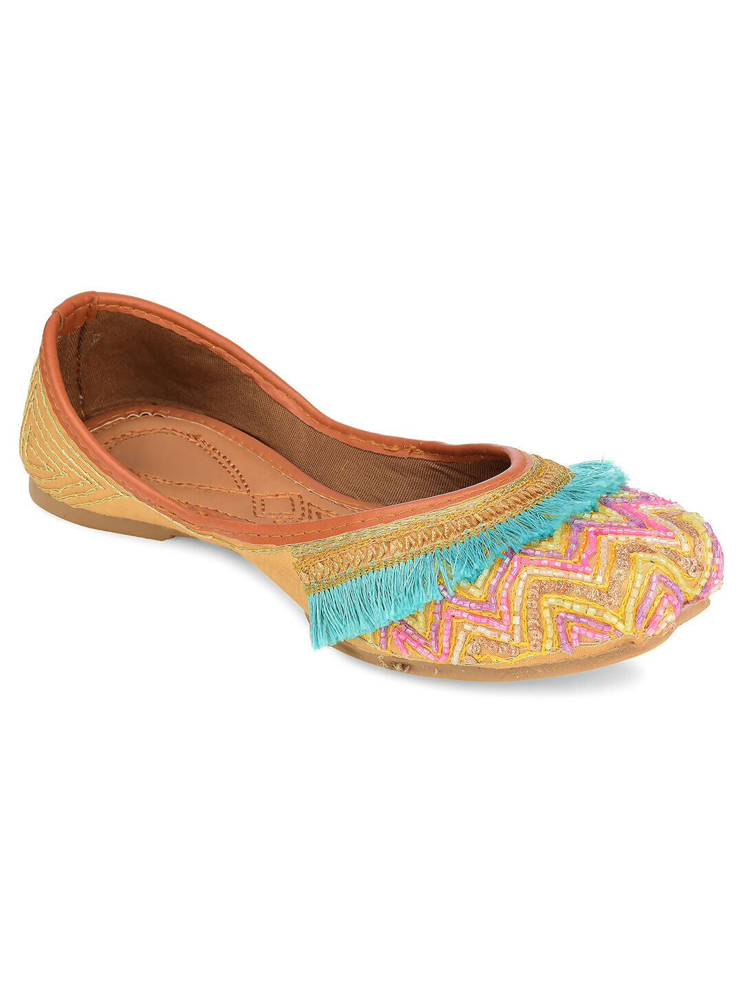 Desi Colour Women Indian Ethnic Footwear-Pink Pearl