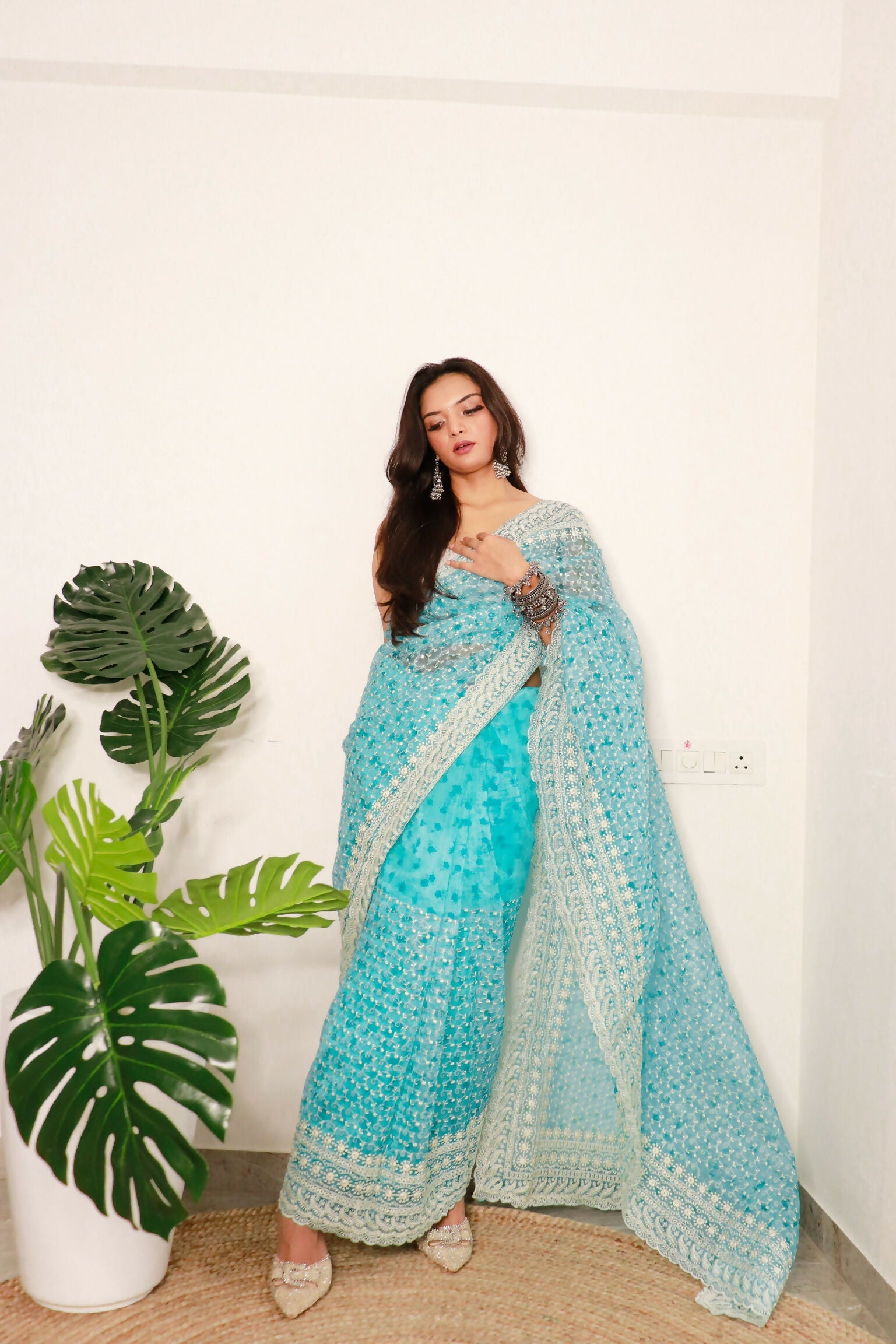 Vamsee Divya Sky Organza Saree
