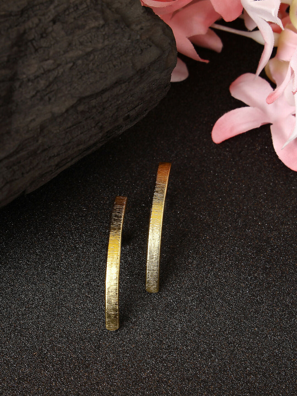 NVR Women Gold-Polished Geometric Shape Drop Earrings