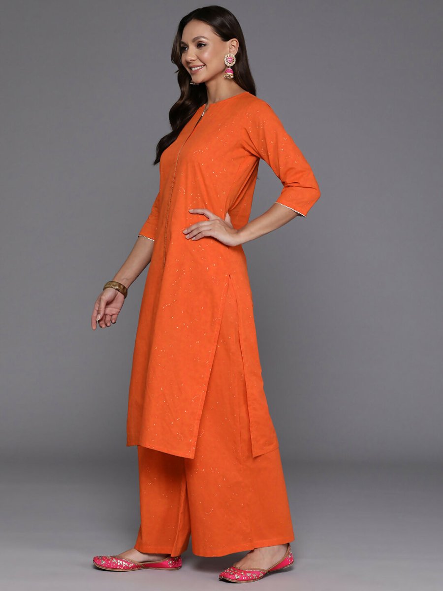 Ahalyaa Women's Traditional wear Kurta Set - Orange