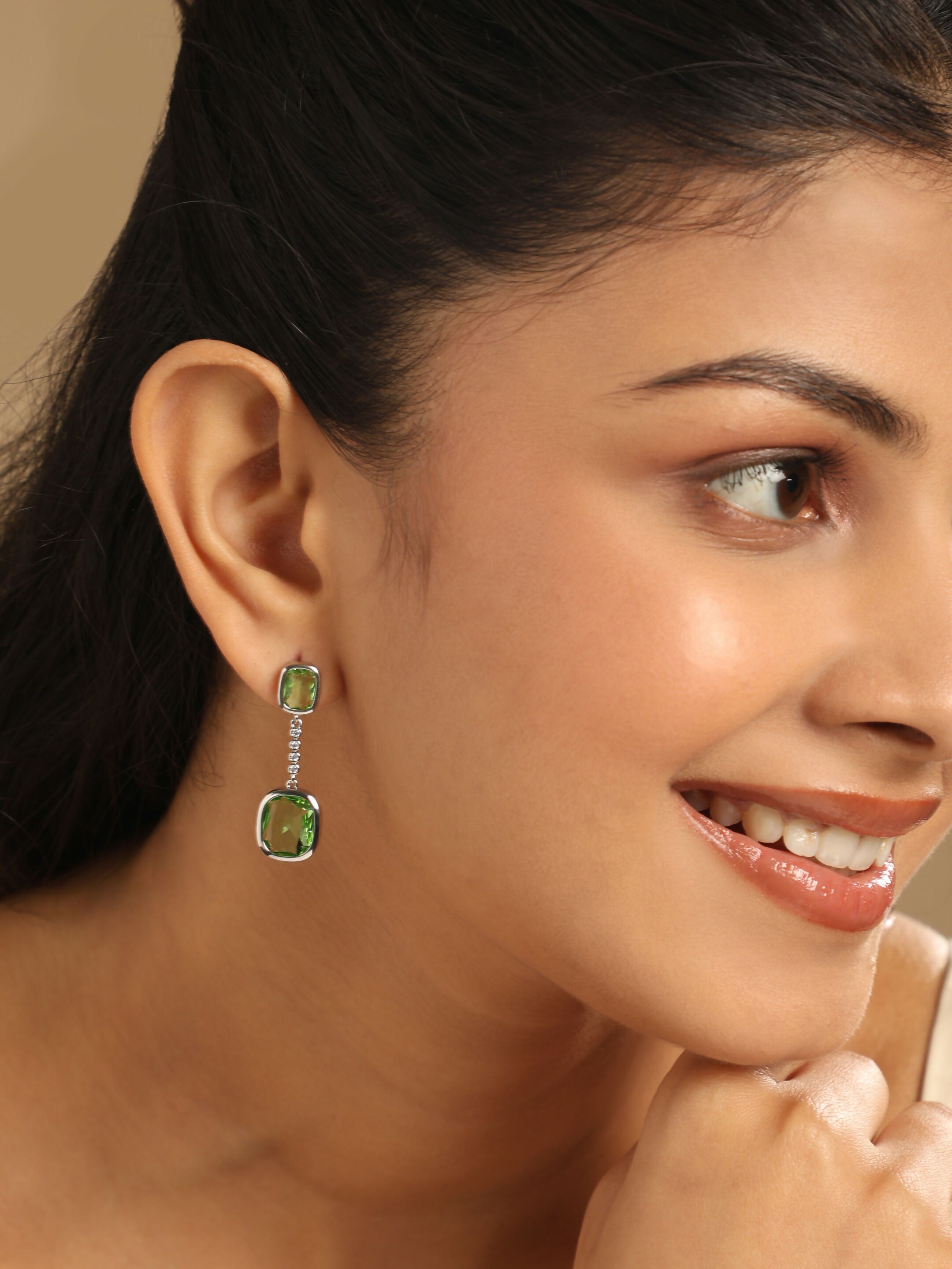 Nuyug Green Luxe Cascades Anti Tarnish Earrings
