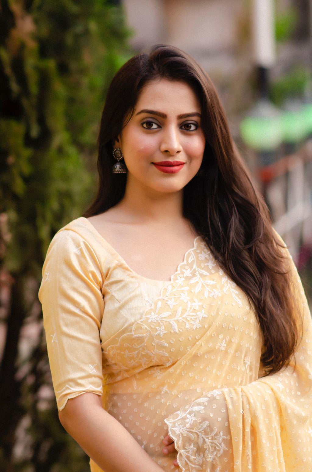 Yellow Pure Chiffon Woven Design Saree with Unstitched Blouse - Hiral Fashion