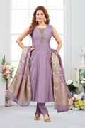 Joban Fashion Jacquard Lylac Color Kurta Set