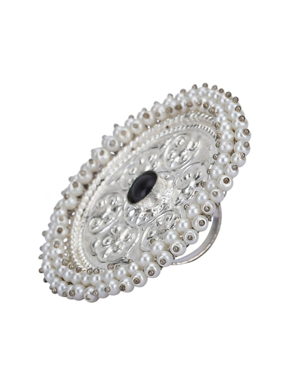 Joban Fashion Women Round Shape Silver Tone Ring