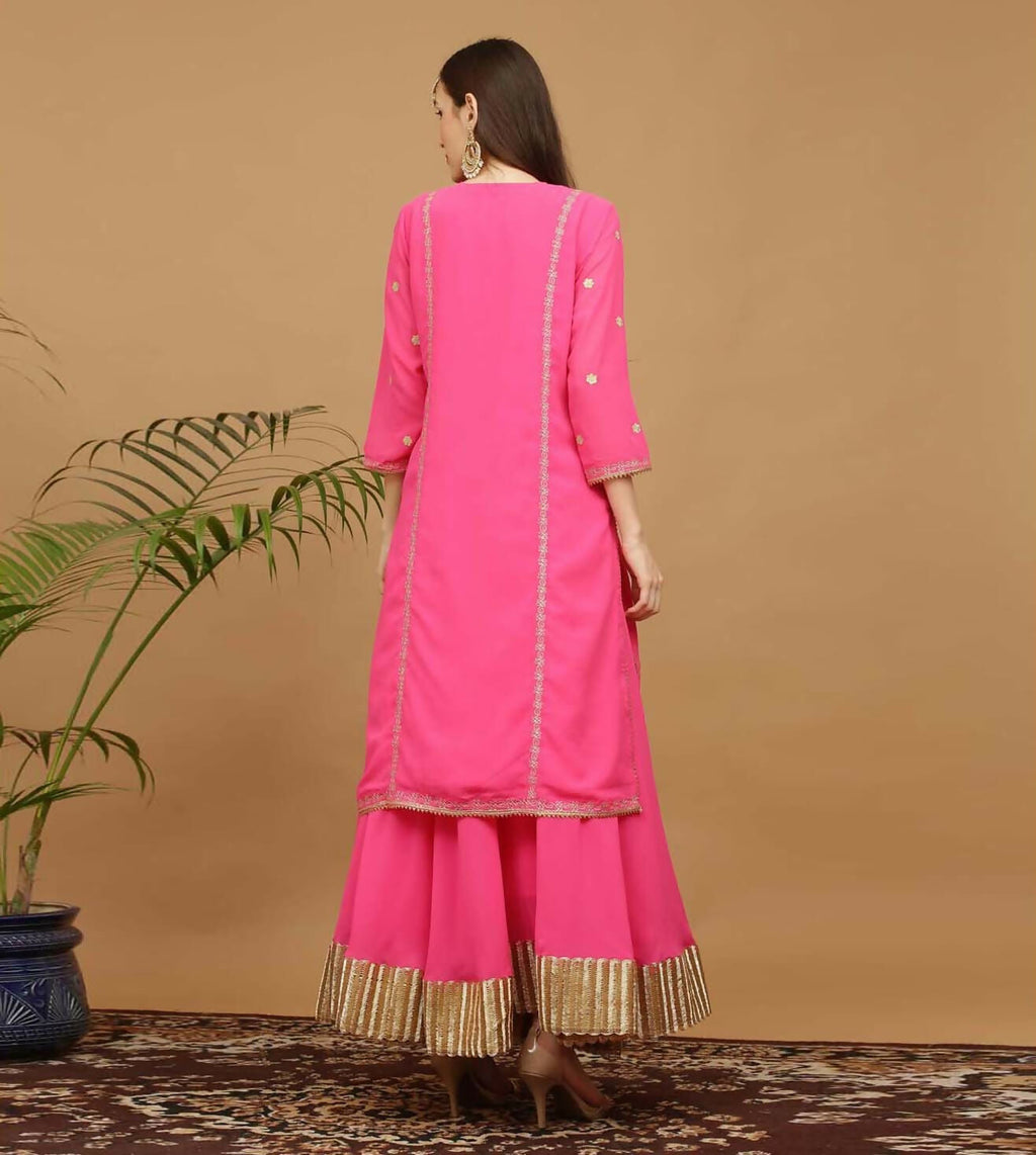 Joban Fashion Pink Georgette Lehenga Set