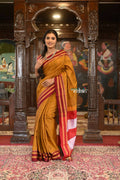 Very Much Indian Handloom Cotton Viscose Ilkal Saree Bright Beige Yellow