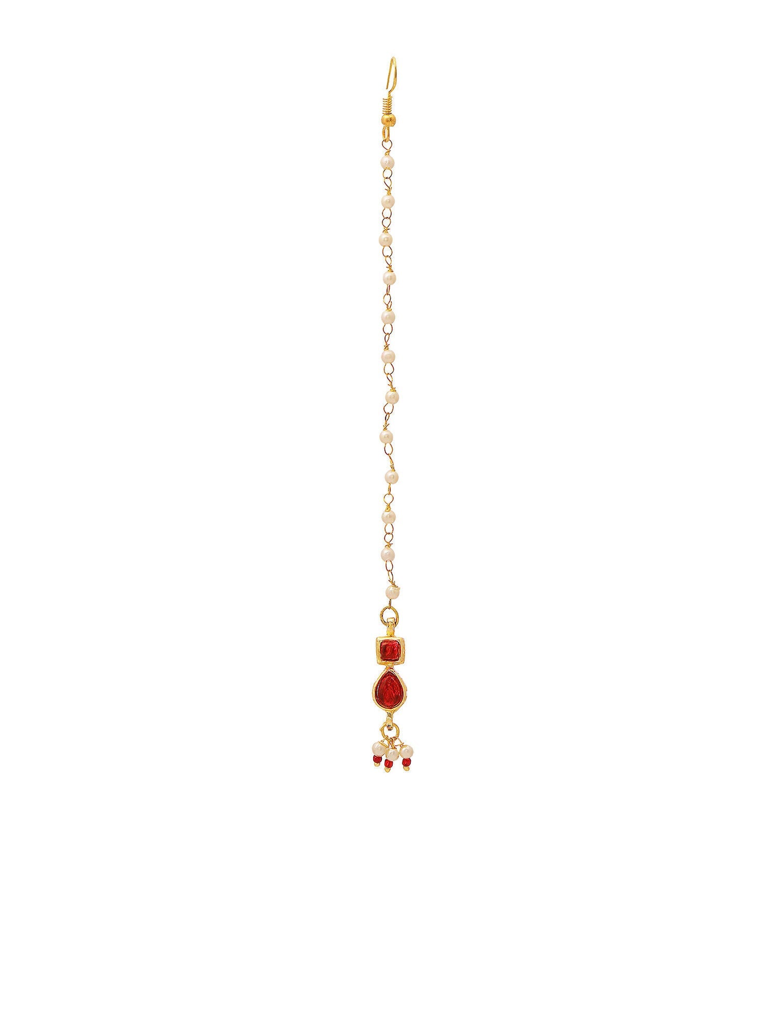 Ruby Raang Red Kundan Maang Tikka