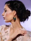 Green Mother of Pearls Stone Earrings- Ruby Raang